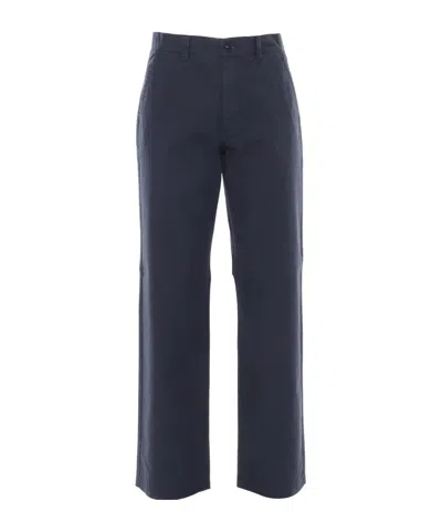 Aspesi Pleated Zipper Casual Pants In Blue