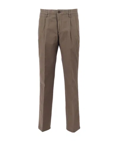 Aspesi Pleated Zipper Casual Pants In Brown