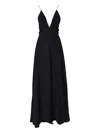 Aspesi Plunge-neck Maxi Dress In Black