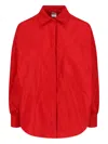 Aspesi Long Sleeve Collared Top Chest Pocket In Red