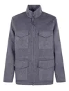 Aspesi Pocket Zip-up Jacket In Gray