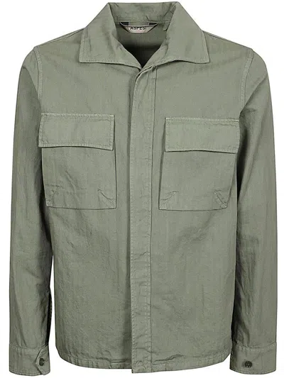 Aspesi Pocket Zipped Shirt Jacket In Green