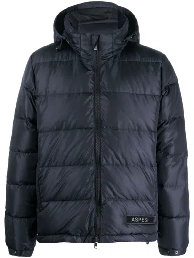 Aspesi Pocoelastica Re-quilted Jacket In Blue