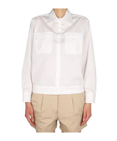 Aspesi Pointed Collar Button Down Shirt In White