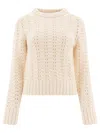 Aspesi Maglione Girocollo In Maglia Pointelle In Neutral