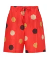 Aspesi Polka-dot Drawstring Shorts In Red