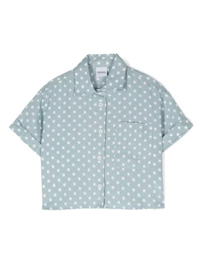 ASPESI POLKA DOT-PRINT CROPPED SHIRT