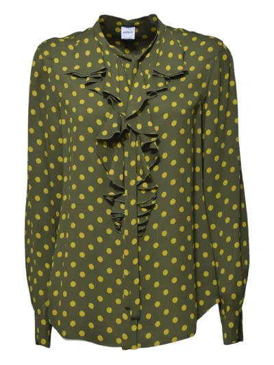ASPESI POLKA DOT-PRINT RUFFLED BLOUSE