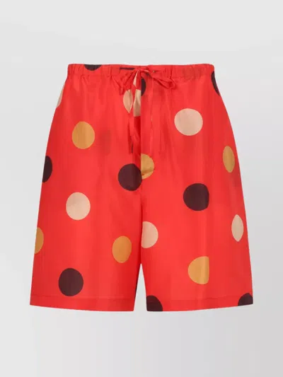 ASPESI POLKA-DOT PRINT SILK SHORTS