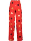 Aspesi Silk Pants With Polka Dot Pattern In Orange