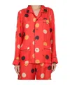 Aspesi Dot-print Silk Shirt In Orange