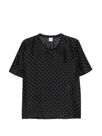 Aspesi Silk Habutai T-shirt In Black