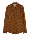Aspesi Polka Dot Viscose Crepe Shirt In Brown