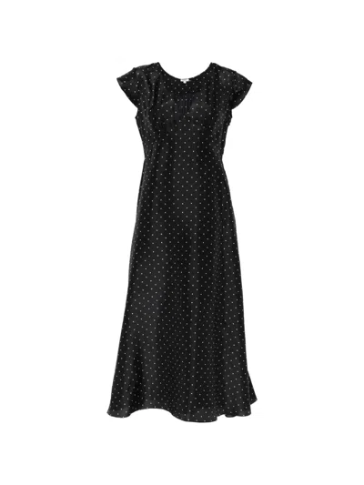 Aspesi Polka-dot Midi Dress In Black