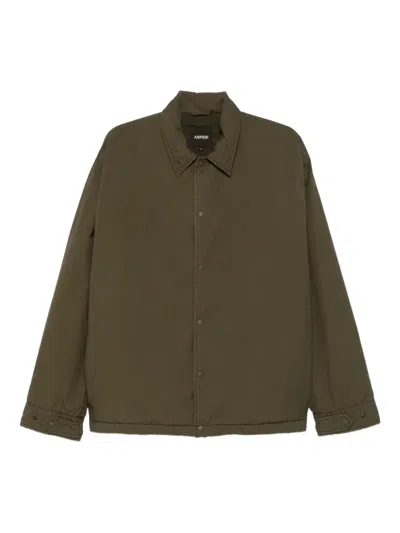 Aspesi Pollard Buttoned Overshirt In Green