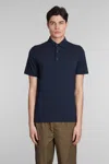 Aspesi Buttoned Short-sleeved Polo Shirt In Blue