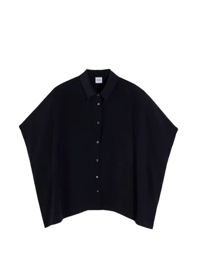 Aspesi Silk Crepe De Chine Shirt In Blue