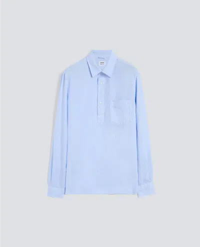 Aspesi Polo En Lin Leger In Blue