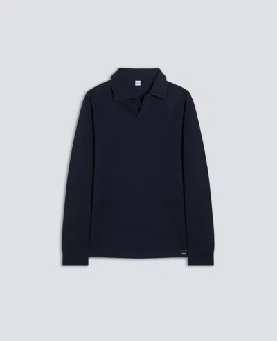 Aspesi Long-sleeve Polo Shirt In Blue