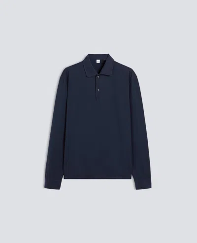 Aspesi Polo In Jersey Di Cotone Peachtouch, Tinto Capo - Navy In Blue