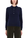 Aspesi Cashmere Polo Shirt In Blue
