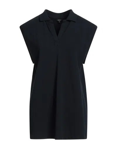 Aspesi Piqué Cotton Jersey Sleeveless Polo In Navy