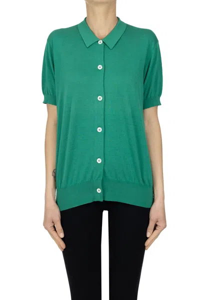 Aspesi Polo Style Cardigan In Green