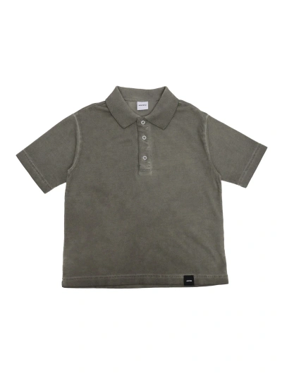 Aspesi Kids' Polo T-shirt Washed Effect In Green