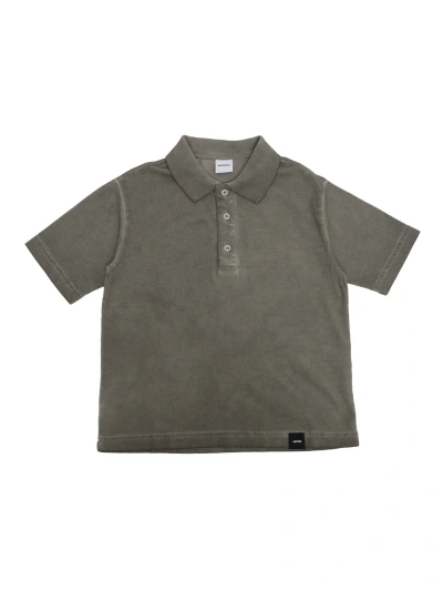 Aspesi Babies' Polo T-shirt Washed Effect In Green