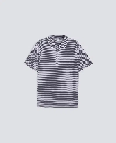 Aspesi Polo Tricote En Coton, Soie Et Lin In Blue