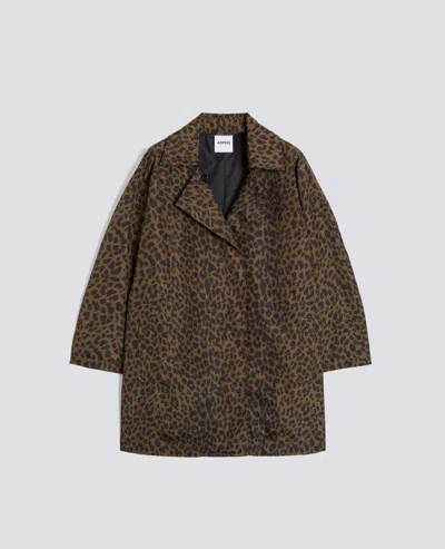 Aspesi Polyester Imprime Impermeable In Brown