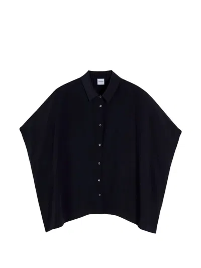 Aspesi Silk Crepe De Chine Shirt In Blue