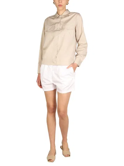 Aspesi Poplin Cotton Shirt In Neutral