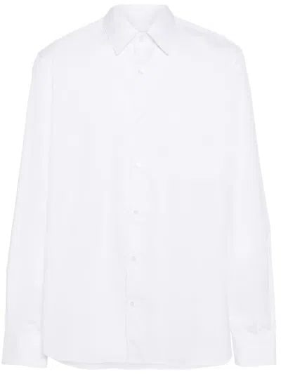 Aspesi Box Cut Cotton Poplin Shirt In White