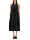 Aspesi Halter Neck Midi Length Sleeveless Dress Waist Tie