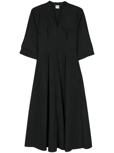 Aspesi Pleated Black Long Dress