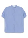 Aspesi Short-sleeved Poplin Shirt In Blue
