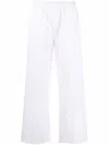 Aspesi Elasticated Straight-leg Trousers In Weiss