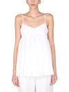 Aspesi Spaghetti-strap Peplum Top In White