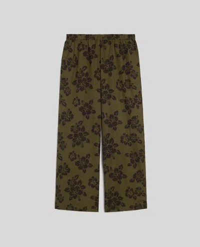 Aspesi Poplin Trousers With Hibiscus Print