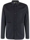 Aspesi Long-sleeved Navy Shirt With Central Button Closure In 蓝色