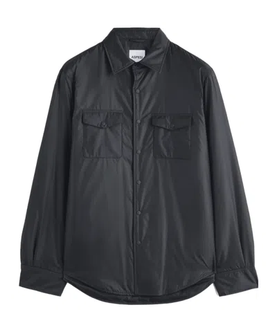 Aspesi Press-stud Fastening Shirt In Black