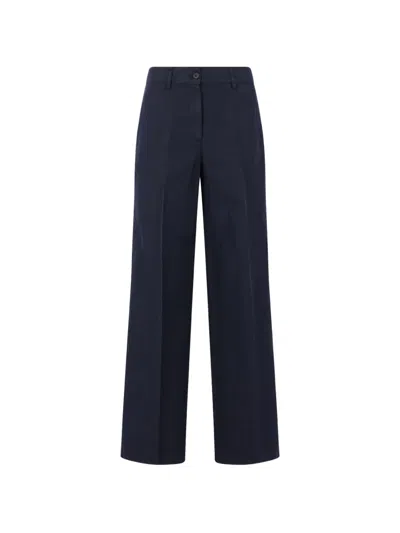 Aspesi Pressed-crease Trousers In Blue