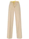 Aspesi Wide Leg Trousers Drawstring Detail In Neutrals
