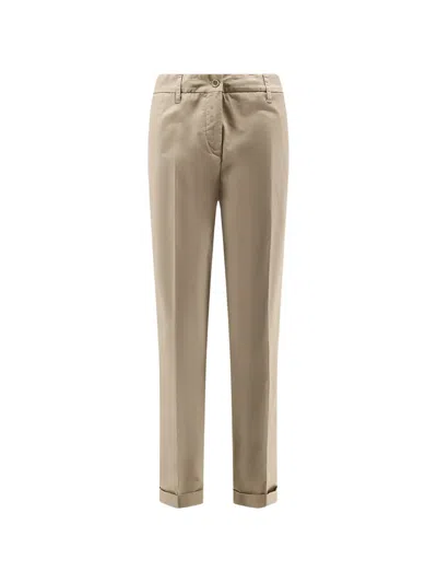 Aspesi Pressed-crease Turn-up Trousers In Brown