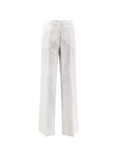 Aspesi Pressed-crease Wide-leg Trousers In White