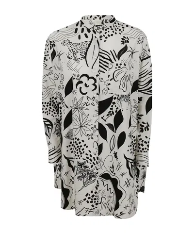 Aspesi Printed Button-down Shirt In Brown