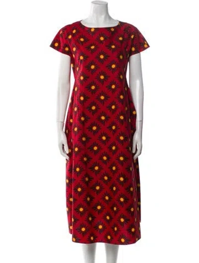 Pre-owned Aspesi Printed Midi Length Dress In Red