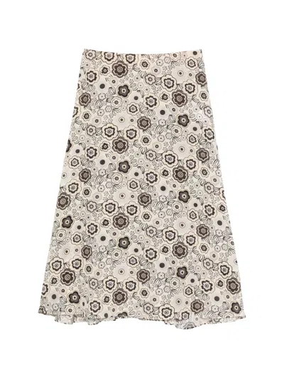 Aspesi Printed Midi Skirt In Multi