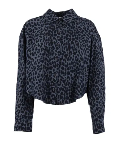 Aspesi Printed Shirt In Blue